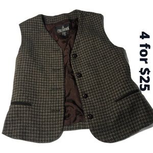 Vintage wool vest women’s small plaid Irish